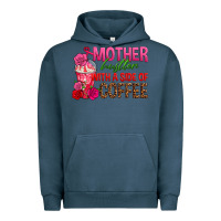 Pigment Midnight Navy mother hustler wt a side of coffee Urban Hoodie - texasbilliewilder