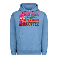 Pigment Pebble Blue mother hustler wt a side of coffee Urban Hoodie - texasbilliewilder