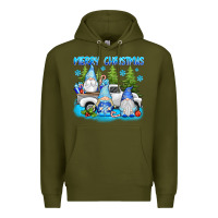 Army Green merry christmas gnomies Premium Hoodie - texasbilliewilder