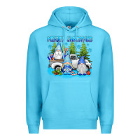 Ocean Blue merry christmas gnomies Premium Hoodie - texasbilliewilder