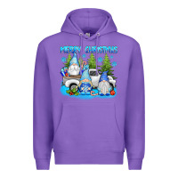 Purple merry christmas gnomies Premium Hoodie - texasbilliewilder