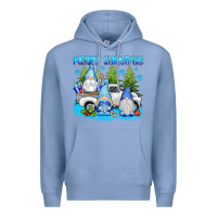 Colony Blue merry christmas gnomies Premium Hoodie - texasbilliewilder