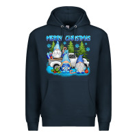 Navy merry christmas gnomies Premium Hoodie - texasbilliewilder