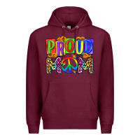 Burgundy proud mom lgbt Premium Hoodie - Zillion Design Studio