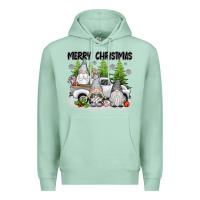 Seafoam merry christmas gnomies Premium Hoodie - texasbilliewilder