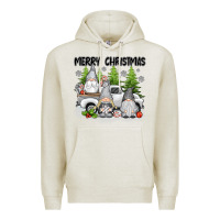 Oatmeal Heather merry christmas gnomies Premium Hoodie - texasbilliewilder