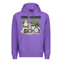 Purple merry christmas gnomies Premium Hoodie - texasbilliewilder