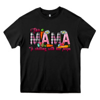 Black This Mama Is Chilling With Her Peeps Heavy Core Tee - CowhideDigitalArt