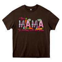 Chocolate Brown This Mama Is Chilling With Her Peeps Heavy Core Tee - CowhideDigitalArt