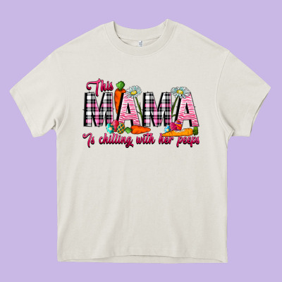 This Mama Is Chilling With Her Peeps Heavy Core Tee Designed By Cowhidedigitalart