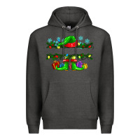 Charcoal Heather custom name christmas elf Premium Hoodie - texasbilliewilder