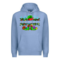 Colony Blue custom name christmas elf Premium Hoodie - texasbilliewilder