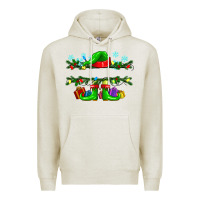 Oatmeal Heather custom name christmas elf Premium Hoodie - texasbilliewilder