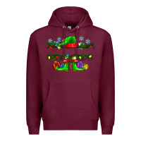 Burgundy custom name christmas elf Premium Hoodie - texasbilliewilder