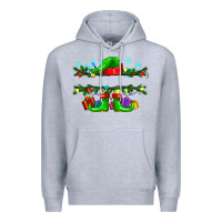 Heather Grey custom name christmas elf Premium Hoodie - texasbilliewilder
