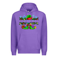 Purple custom name christmas elf Premium Hoodie - texasbilliewilder
