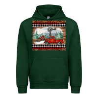 Forest Green Christmas farm and truck Urban Hoodie - RanaPortraitStore
