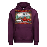 Mauve Wine Christmas farm and truck Urban Hoodie - RanaPortraitStore