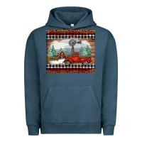 Pigment Midnight Navy Christmas farm and truck Urban Hoodie - RanaPortraitStore
