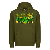 Army Green one lucky mom Premium Hoodie - Zillion Design Studio