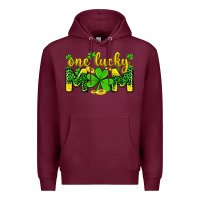 Burgundy one lucky mom Premium Hoodie - Zillion Design Studio