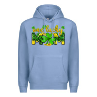 Colony Blue one lucky mom Premium Hoodie - Zillion Design Studio