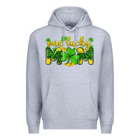 Heather Grey one lucky mom Premium Hoodie - Zillion Design Studio