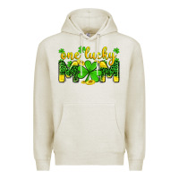 Oatmeal Heather one lucky mom Premium Hoodie - Zillion Design Studio