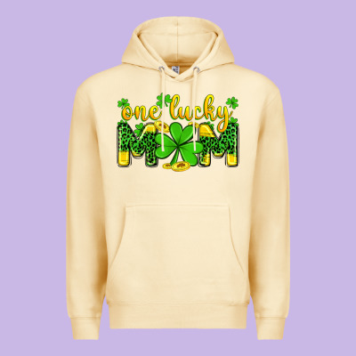 One Lucky Mom Premium Hoodie Designed By Zillion Design Studio