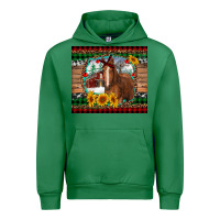 Emerald christmas farm and horse Urban Hoodie - RanaPortraitStore