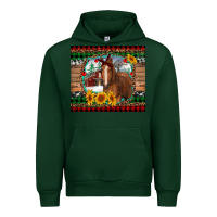 Forest Green christmas farm and horse Urban Hoodie - RanaPortraitStore
