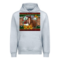 Heather Grey christmas farm and horse Urban Hoodie - RanaPortraitStore