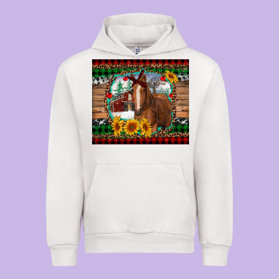 Christmas Farm And Horse Urban Hoodie Designed By Ranaportraitstore