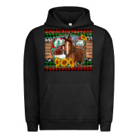 Pigment Black christmas farm and horse Urban Hoodie - RanaPortraitStore