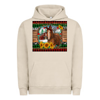 Pigment French Oak christmas farm and horse Urban Hoodie - RanaPortraitStore