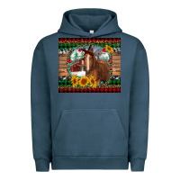 Pigment Midnight Navy christmas farm and horse Urban Hoodie - RanaPortraitStore