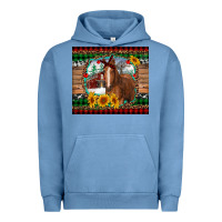 Pigment Pebble Blue christmas farm and horse Urban Hoodie - RanaPortraitStore