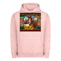 Pigment Salmon christmas farm and horse Urban Hoodie - RanaPortraitStore