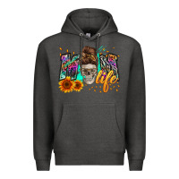 Charcoal Heather mom life with skull Premium Hoodie - Zillion Design Studio