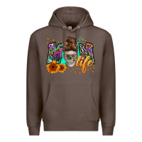 Coffee mom life with skull Premium Hoodie - Zillion Design Studio