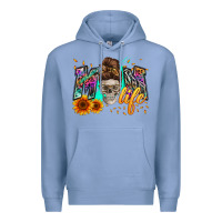 Colony Blue mom life with skull Premium Hoodie - Zillion Design Studio