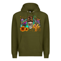 Army Green mom life with skull Premium Hoodie - Zillion Design Studio