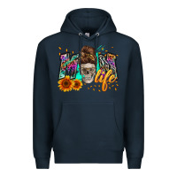 Navy mom life with skull Premium Hoodie - Zillion Design Studio