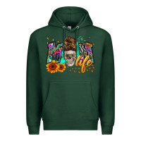Sports Green mom life with skull Premium Hoodie - Zillion Design Studio