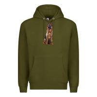 Army Green german shepherd Premium Hoodie - RanaPortraitStore