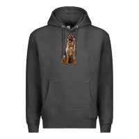 Charcoal Heather german shepherd Premium Hoodie - RanaPortraitStore