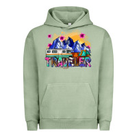 Pigment Oil Green traveler Urban Hoodie - Zillion Design Studio