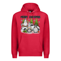 Cardinal merry christmas gnomies Premium Hoodie - texasbilliewilder
