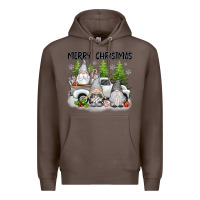 Coffee merry christmas gnomies Premium Hoodie - texasbilliewilder