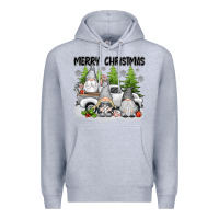 Heather Grey merry christmas gnomies Premium Hoodie - texasbilliewilder
